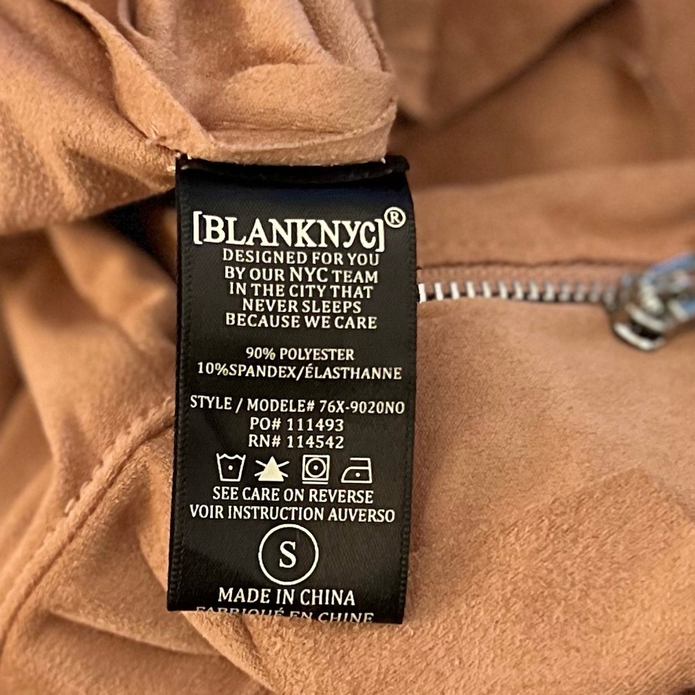 BLANKNYC Drape Front Suede moto Jacket blazer coat - Picture 6 of 16